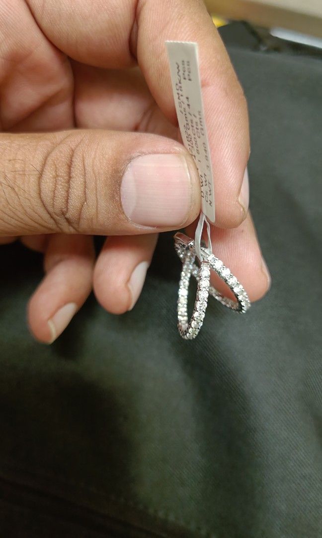 1.80 Ct Lab grown Diamond Earrings in 18k white gold stud hoops lab grown diamond manufactured diamonds engineered diamonds cultured diamonds lab cultured diamonds lab fabricated diamonds lab diamonds...