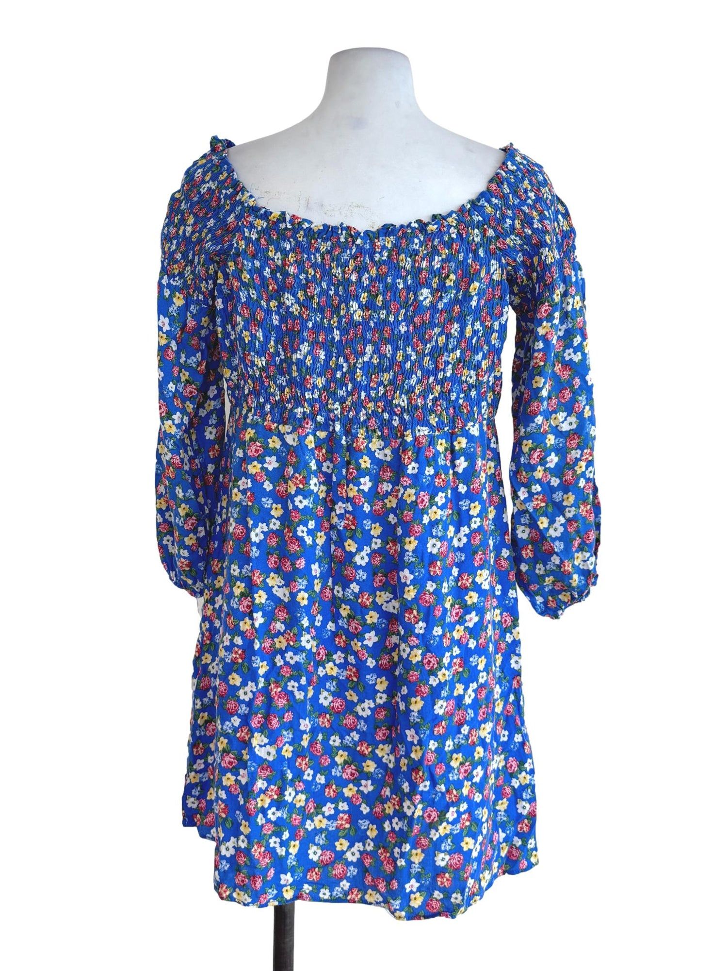 New Look Blue Floral Long Sleeved Dress