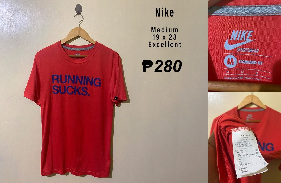 Nike Running Sucks Shirt Men s Fashion Tops Sets Tshirts Polo Shirts on Carousell