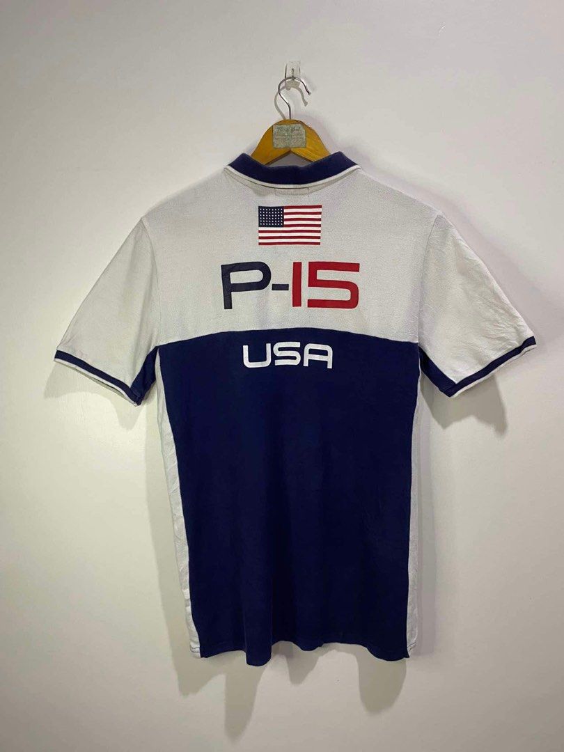 POLO RALPH LAUREN (Category: Tshirts & Polo Shirts ) located in Bacolod City. Submitted by _bc6101 (Listing ID 1337548182, Image 2). Description: POLO RALPH LAUREN USA RACING SIZE SMALL SEMI MEDIUM ASNEW ISSUE MINIMAL NECK LINE NOT VISIBLE WHEN WORN and MINOR HAIRLINE SA LETTER 9.5/10 colorate SOLID NA SOLID.