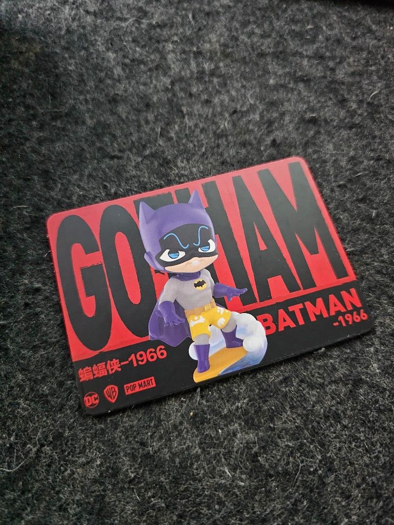 POPMART GOTHAM CITY BATMAN 1966 DC (Category: Designer & Blind Box Toys) located in Manila. Submitted by naserrano (Listing ID 1337574481, Image 2). Description: POPMART GOTHAM CITY BATMAN 1966 DC Bought at Popmart Taiwan (Nov. 18, 2024) was trying to get a different batman but I got this instead. Already opened but in excellent condition. PM for sure buyers. thanks..