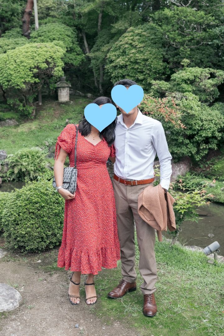 Red Floral Maxi Dress (Category: Dresses) located in Valencia. Submitted by chanti (Listing ID 1337455970, Image 1). Description: No issues Thrifted Used only once for a wedding Medium to Semi Large (waistline 30-31 inches).