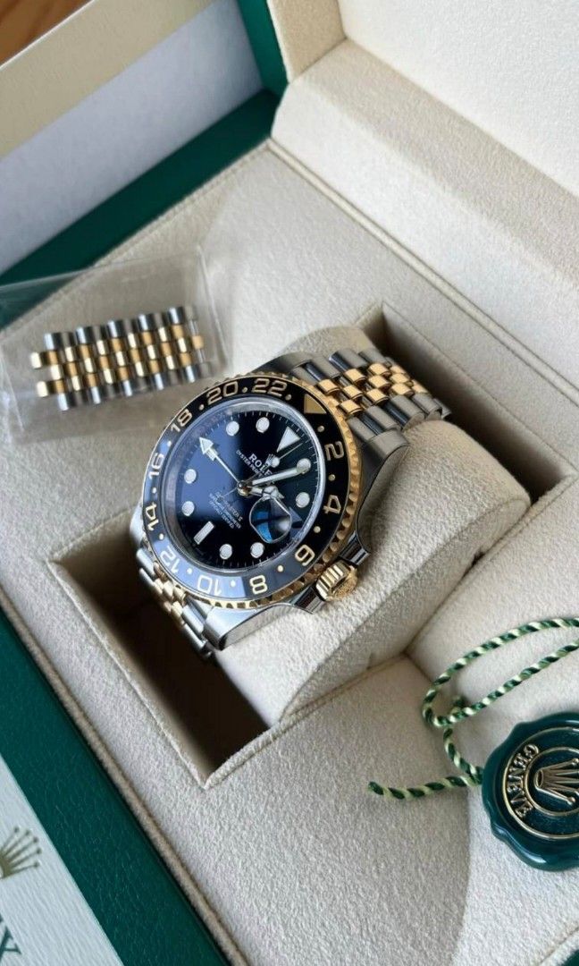 ROLEX 勞力士 GMT-Master II 格林威治型 126713GRNR 灰黑雙色陶瓷錶圈 皮蛋圈 126713 GRNR 18K黃金 ...