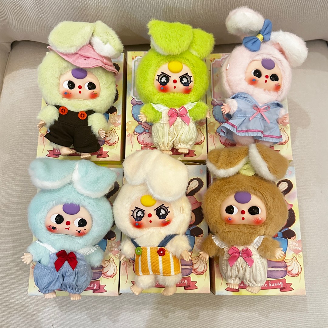 SET Baby Three BBT Macaron Series Plush Pendant Keychain, Hobbies ...