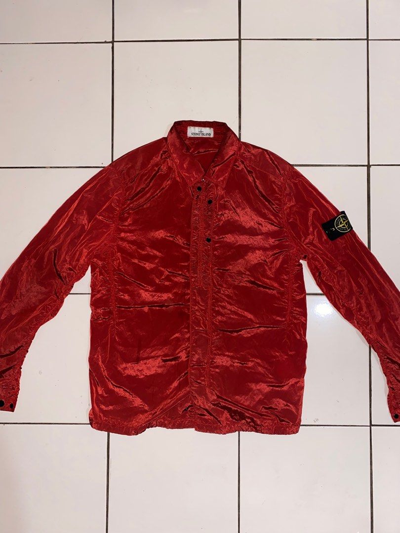 Red stone island overshirt deals