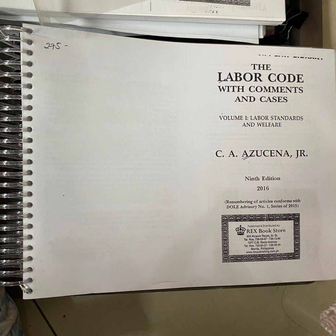 The labor code with comments and cases volume 1 azucena 2016 (Category: Textbooks) located in Manila. Submitted by tinscornerph (Listing ID 1337462834, Image 1). Description: .