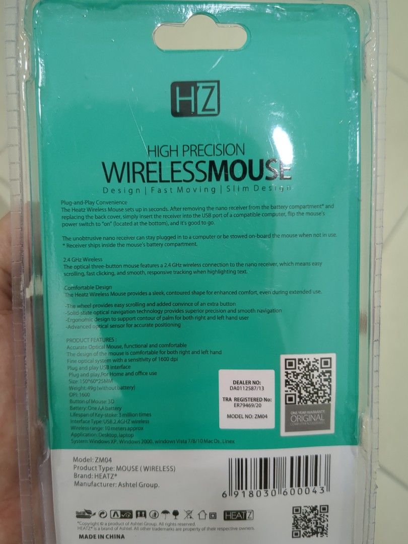 Wireless mouse (Category: Mouse & Mousepads) located in Bandar Hilir. Submitted by dwyeyip (Listing ID 1337488397, Image 2). Description: .