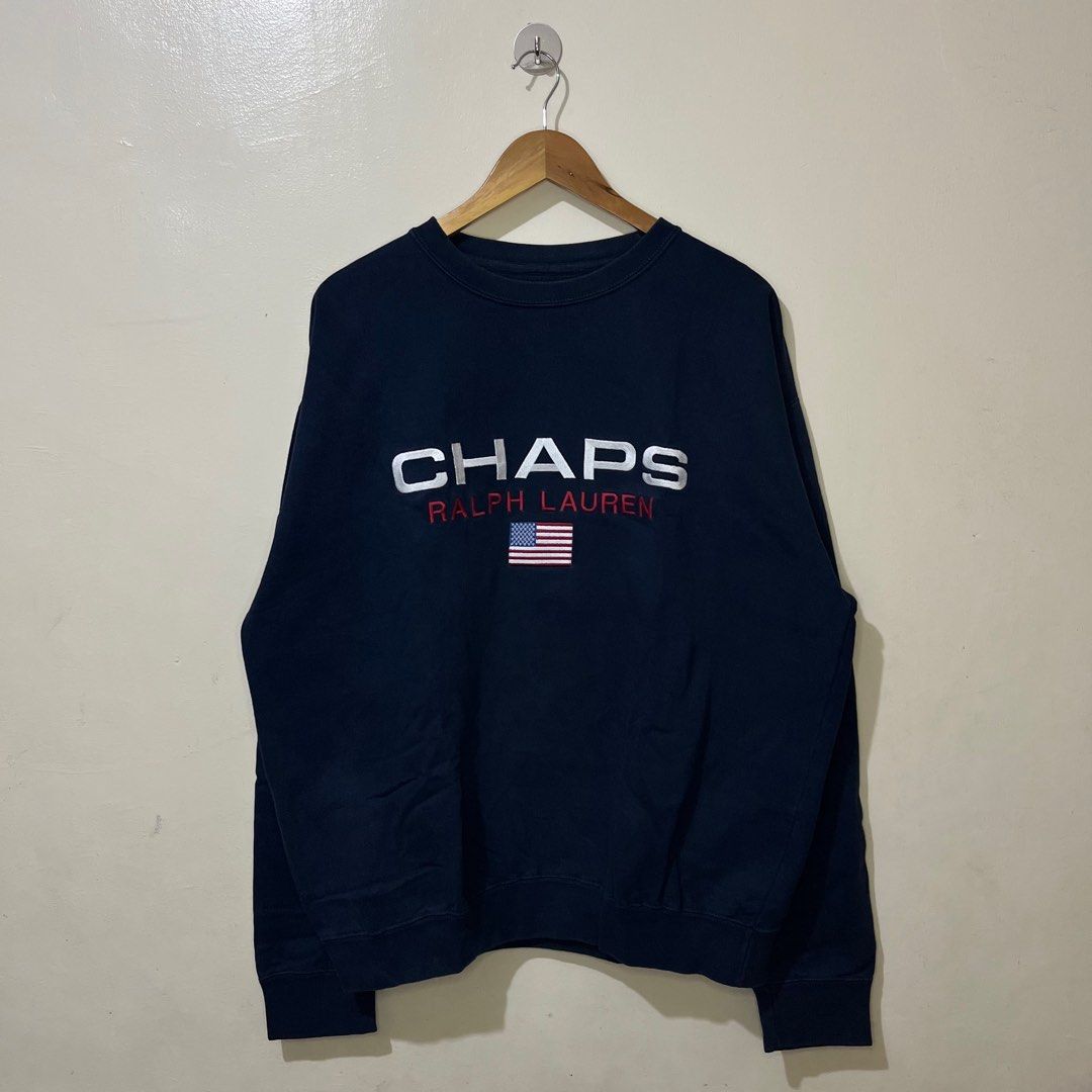 90's Chaps by Ralph Lauren Crewneck (Category: Activewear) located in Calamba. Submitted by lgnhustler_18 (Listing ID 1337505263, Image 1). Description: 90's Chaps by Ralph Lauren Crewneck Size Large Length: 29 inches Width: 25.5 inches Sleeve Length: 26 inches Shoulder: 25 inches Very Good Condition Need Wash!.