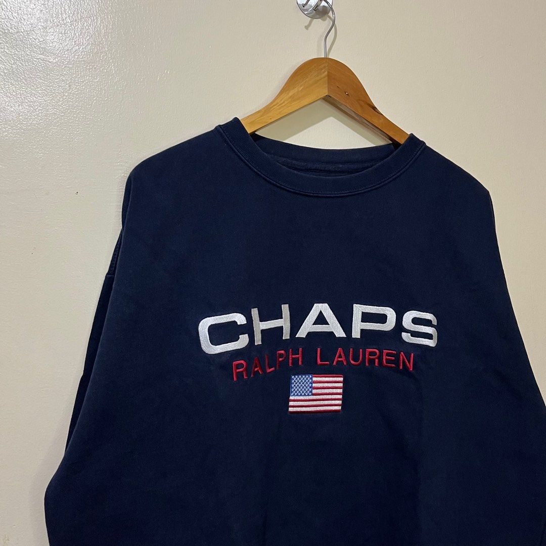 90's Chaps by Ralph Lauren Crewneck (Category: Activewear) located in Calamba. Submitted by lgnhustler_18 (Listing ID 1337505263, Image 2). Description: 90's Chaps by Ralph Lauren Crewneck Size Large Length: 29 inches Width: 25.5 inches Sleeve Length: 26 inches Shoulder: 25 inches Very Good Condition Need Wash!.