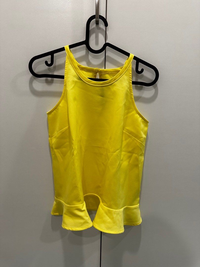 Yellow Halter Top (Category: Sleeveless) located in Quezon City. Submitted by declutter___mnl (Listing ID 1337562116, Image 1). Description: Brand: ForMe Size: xxs eur 32.