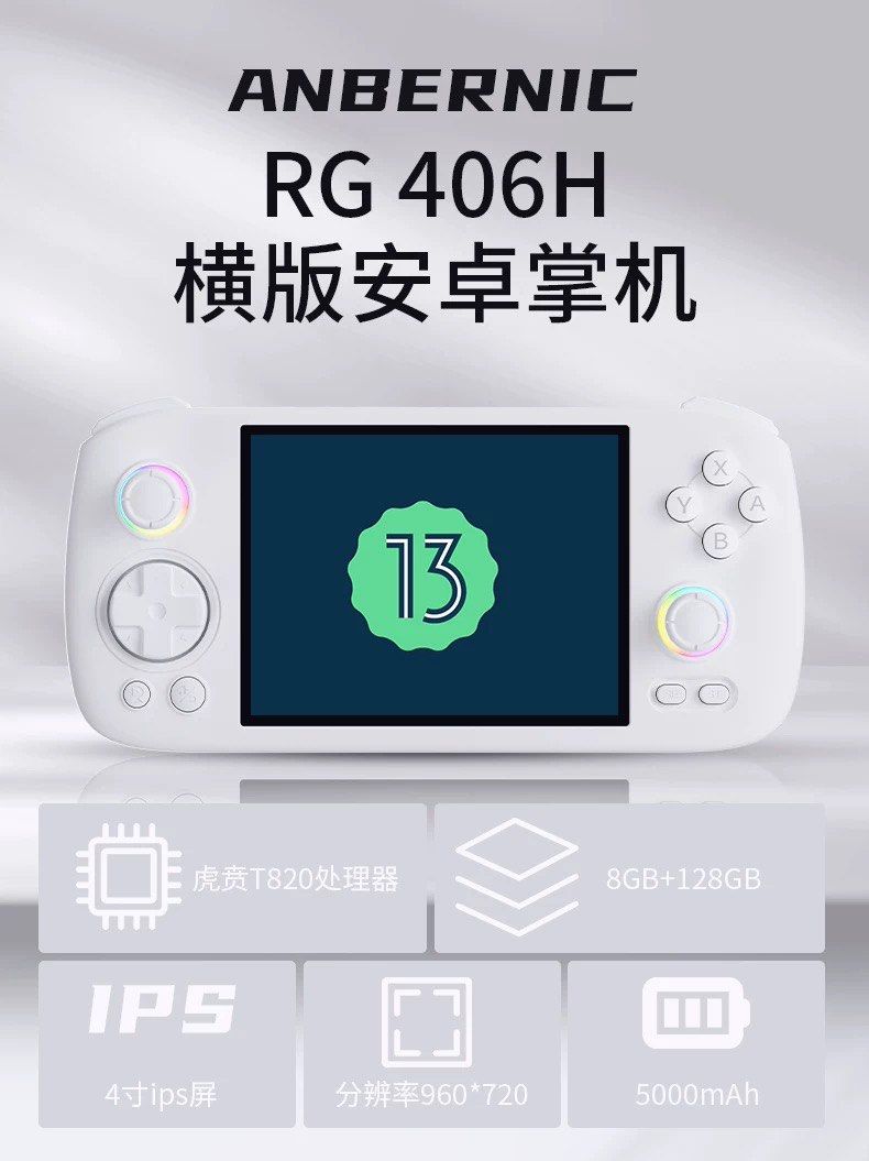 全新anbernic RG406H 安卓遊戲機128GB入滿遊戲, 電子遊戲, 電子
