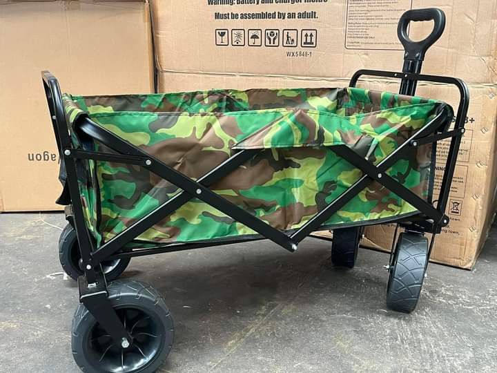 camp cart (Category: Strollers) located in Manila. Submitted by saguittarian06 (Listing ID 1337616822, Image 3). Description: # Camp Cart Large: Mx1128 size in actual photo Box size: 58X23x80cm Black, green. Khaki only.
