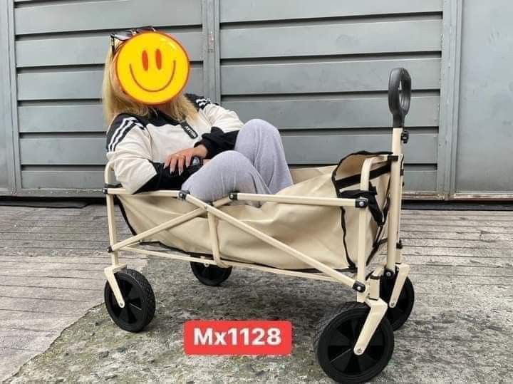 camp cart (Category: Strollers) located in Manila. Submitted by saguittarian06 (Listing ID 1337616822, Image 1). Description: # Camp Cart Large: Mx1128 size in actual photo Box size: 58X23x80cm Black, green. Khaki only.