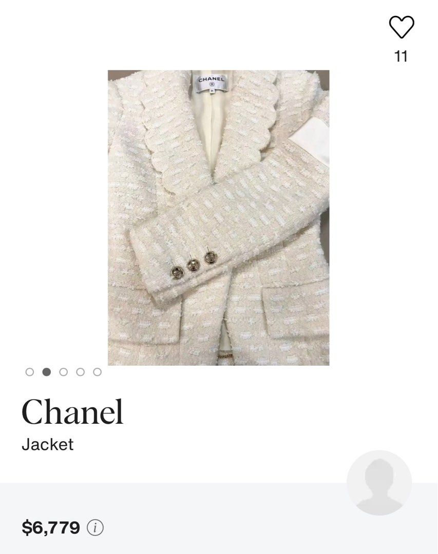 💫Chanel FA-WI 2021 Runway Tweed Jacket (Category: Luxury Apparel) located in Manila. Submitted by yourdaily_obsessions (Listing ID 1337722245, Image 3). Description: Item: Chanel •Size 34 on tag, S-M •Measurements: Width 16” Length 22.5” Shoulder 16.5” Sleeve Length 23” •Searchable code: P65277V60987 •2021 model •w/ shoulder pads, working pockets 📌missing one button sa front but I already provided a pin:) see deets to see how it looks. - 🫧Note