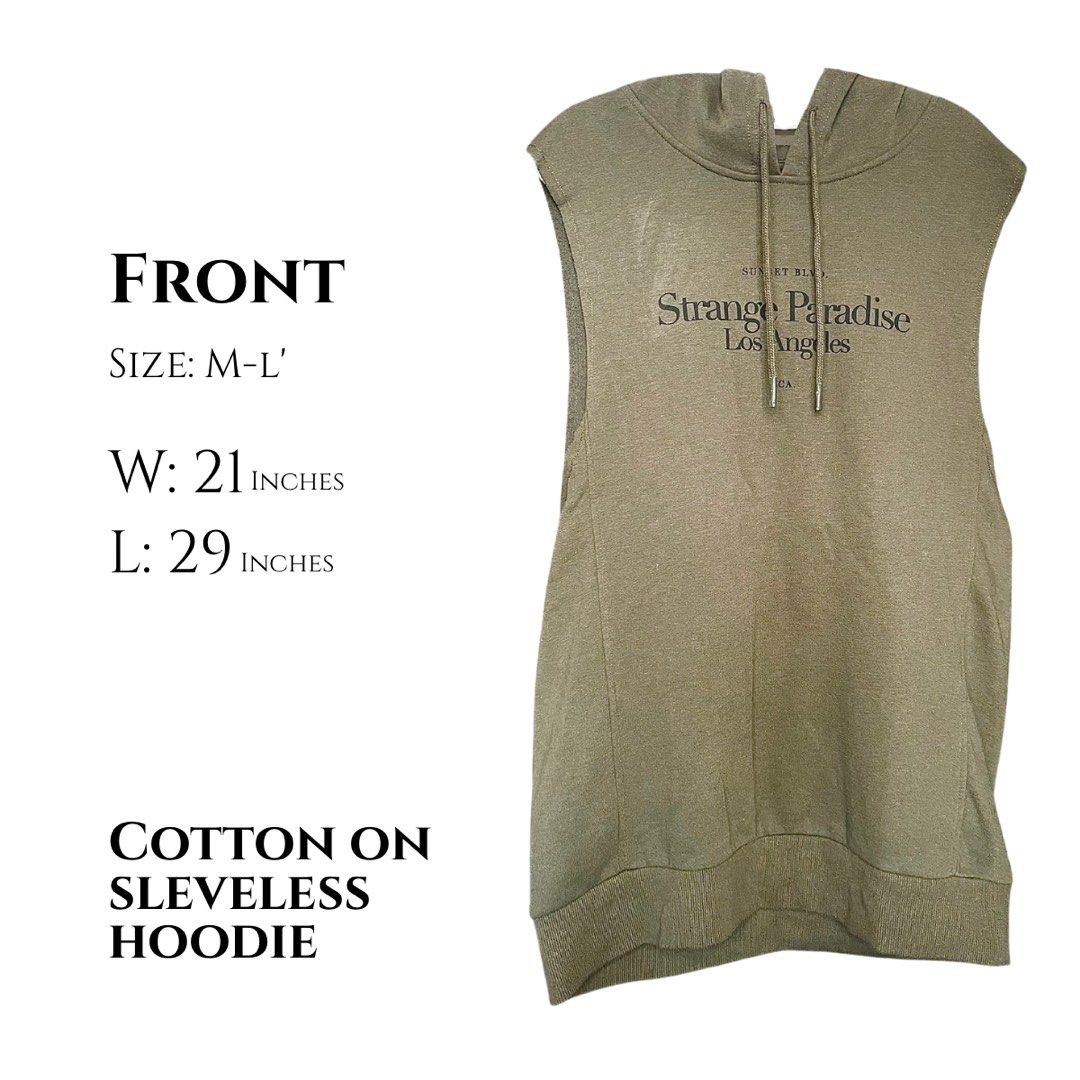 Cotton On sleeveless hoodie Men s Fashion Tops Sets Hoodies on Carousell