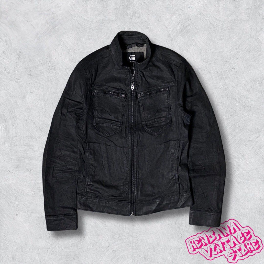 G-star Raw Bikers Denim Jeans Jacket Vintage Casual Trucker Jaket Motorcycle