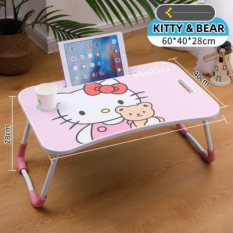 Kitty Bear Foldable Table Anti-slip Bed Mini Table Laptop Study Table ...