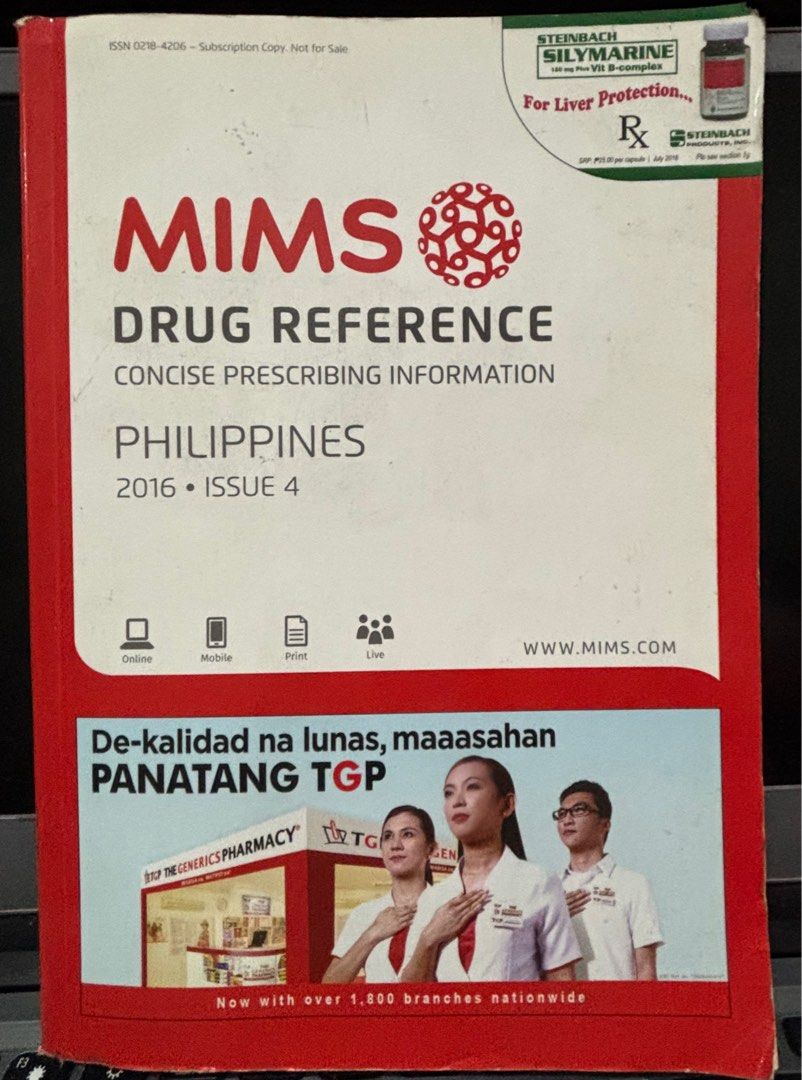 MIMS Drug Reference (Category: Textbooks) located in Quezon City. Submitted by purplemage12 (Listing ID 1337671011, Image 1). Description: .