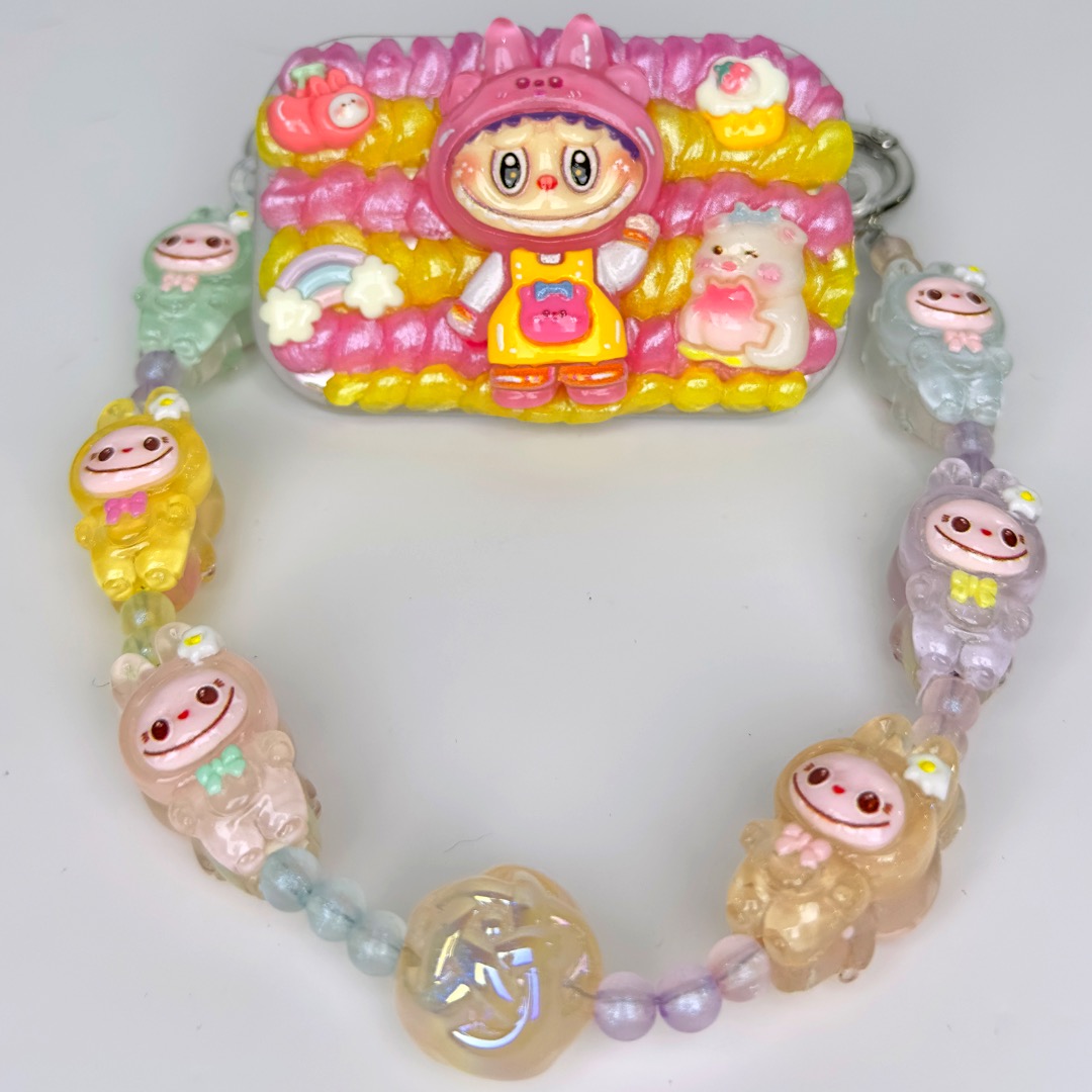 Pink Bunny Glow in the Drak Labubu Pop Mart Phone Charms, Hobbies ...