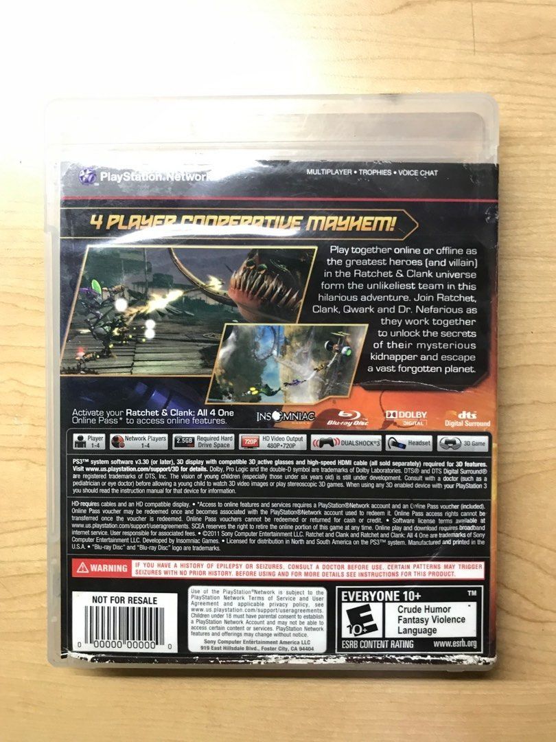 [PS3] Ratchet and Clank All 4 One (Category: PlayStation) located in Makati City. Submitted by jarled (Listing ID 1337689140, Image 2). Description: With manual.