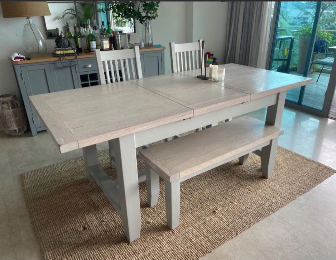 Solid Wood Oak Dining Table, Furniture & Home Living, Furniture, Tables ...
