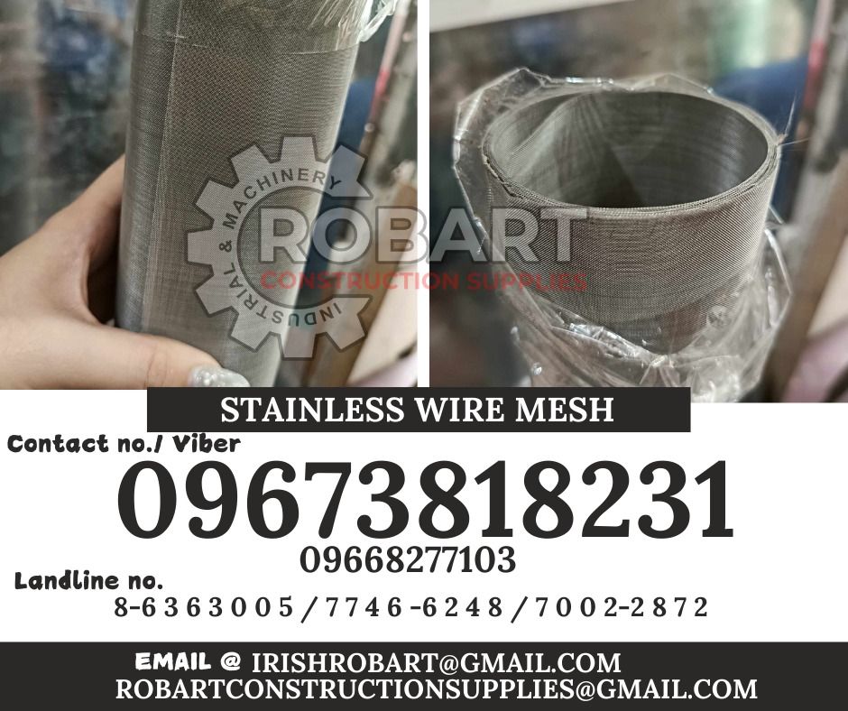 ss wire mesh (Category: Construction Tools & Equipment) located in Manila. Submitted by irishrobart_22 (Listing ID 1337649608, Image 1). Description: ss wire mesh #80 SEND US MESSAGE FOR INQUIRIES ‼️‼️ LOOK FOR IRISH ROBART VBR : 0 9 6 7 3 8 1 8 2 3 1/ 0 9 6 7 3 8 1 8 2 3 4 LANDLINE 8-6 3 6 3 0 0 5 / 7 7 4 6 -6 2 4 / 7 0 0 2-2 8 7 2 GMAIL: I R I S H R O B A R T @ G M A I L . C O M Office Address: 1405 Yuseco St. Sta Cruz Manila 𝑹𝑶𝑩𝑨𝑹𝑻 𝑪𝑶�