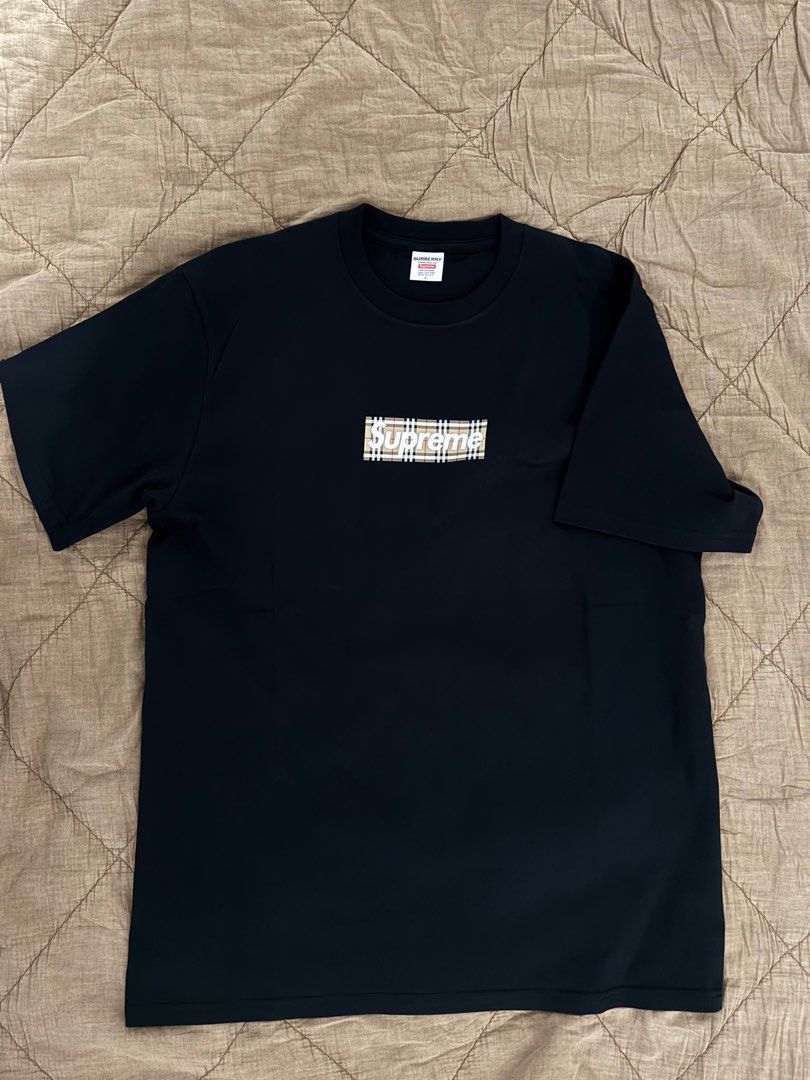Supreme Burberry Box Logo Tee 黒 Sサイズ