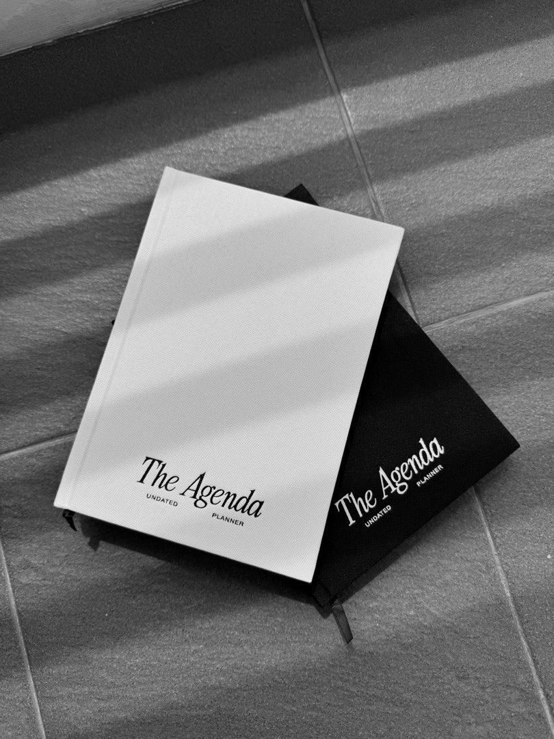 The Agenda Undated Planner (Category: Stationery & School Supplies) located in Bulacan. Submitted by _arislmt (Listing ID 1337627686, Image 1). Description: Start anywhere at any time! The Agenda Undated Planner 🤍🖤 Has yearly, monthly, and weekly undated formats. With additional pages of lined, dotted, and grid design ✍🏻 - Total of 160 pages - A5 size - 100GSM white quality papers - Recycled linen covers in black & off-white Perfect for Christ