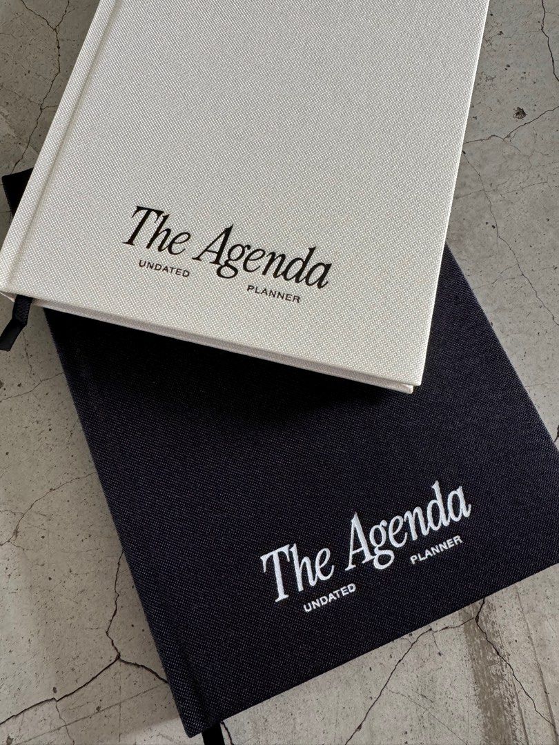 The Agenda Undated Planner (Category: Stationery & School Supplies) located in Bulacan. Submitted by _arislmt (Listing ID 1337627686, Image 2). Description: Start anywhere at any time! The Agenda Undated Planner 🤍🖤 Has yearly, monthly, and weekly undated formats. With additional pages of lined, dotted, and grid design ✍🏻 - Total of 160 pages - A5 size - 100GSM white quality papers - Recycled linen covers in black & off-white Perfect for Christ