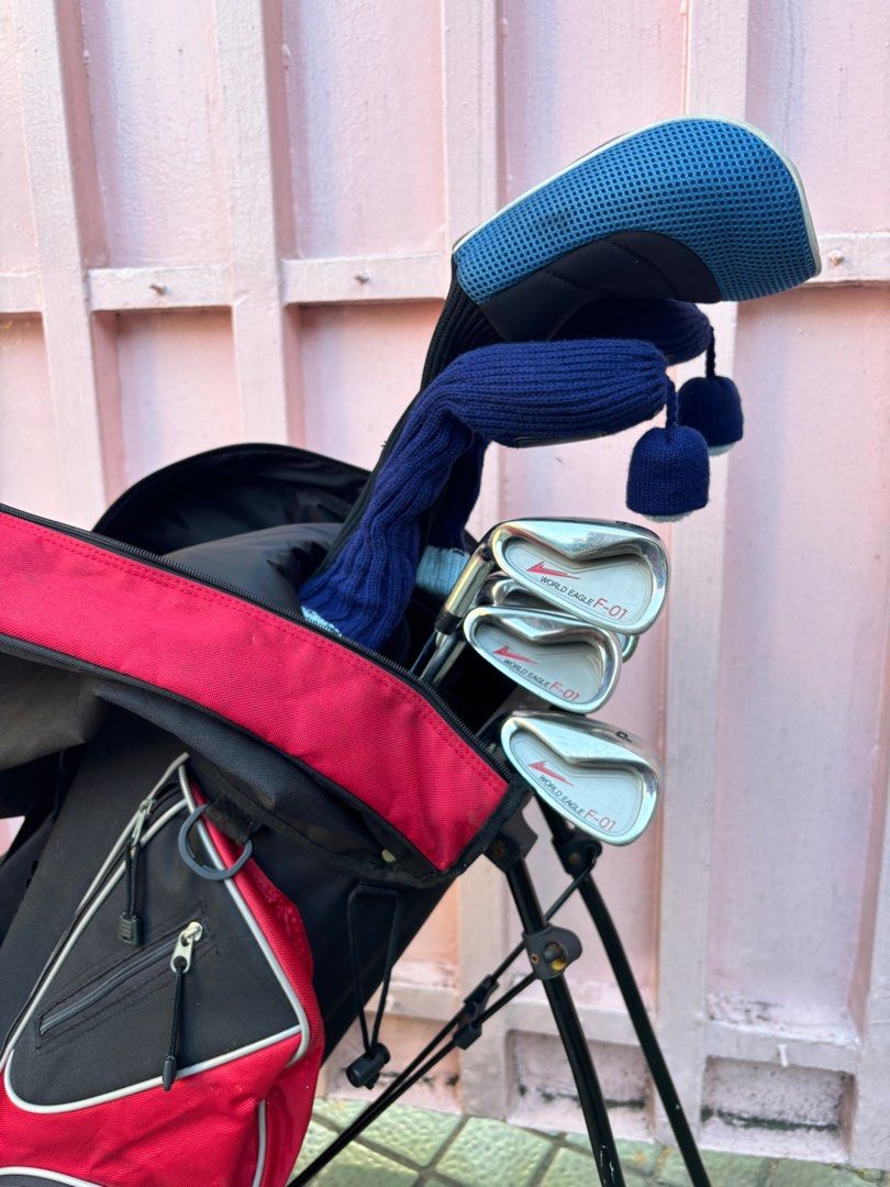 World Eagle Golf Set for Lefties (Complete) (Category: Golf) located in Manila. Submitted by eclipse58 (Listing ID 1337595252, Image 3). Description: COMPLETE World Eagle F-01 Golf Set for Left-Handed Golfers ✅️ 6-9 Irons, Pitching Wedge & Sand Wedge ✅️ World Eagle X-01 Driver, World Eagle X-01 3 Wood & World Eagle 5 Hybrid ✅️ Spalding Putter & World Eagle Golf Bag ✅️ Original World Eagle Steel Regular Flex Shaft & Grips ✅️ Very good condition & 