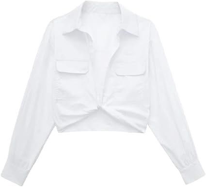 ZARA front twist white shirt (Category: Blouses) located in Manila. Submitted by wardrobeaddict28 (Listing ID 1337749494, Image 1). Description: .