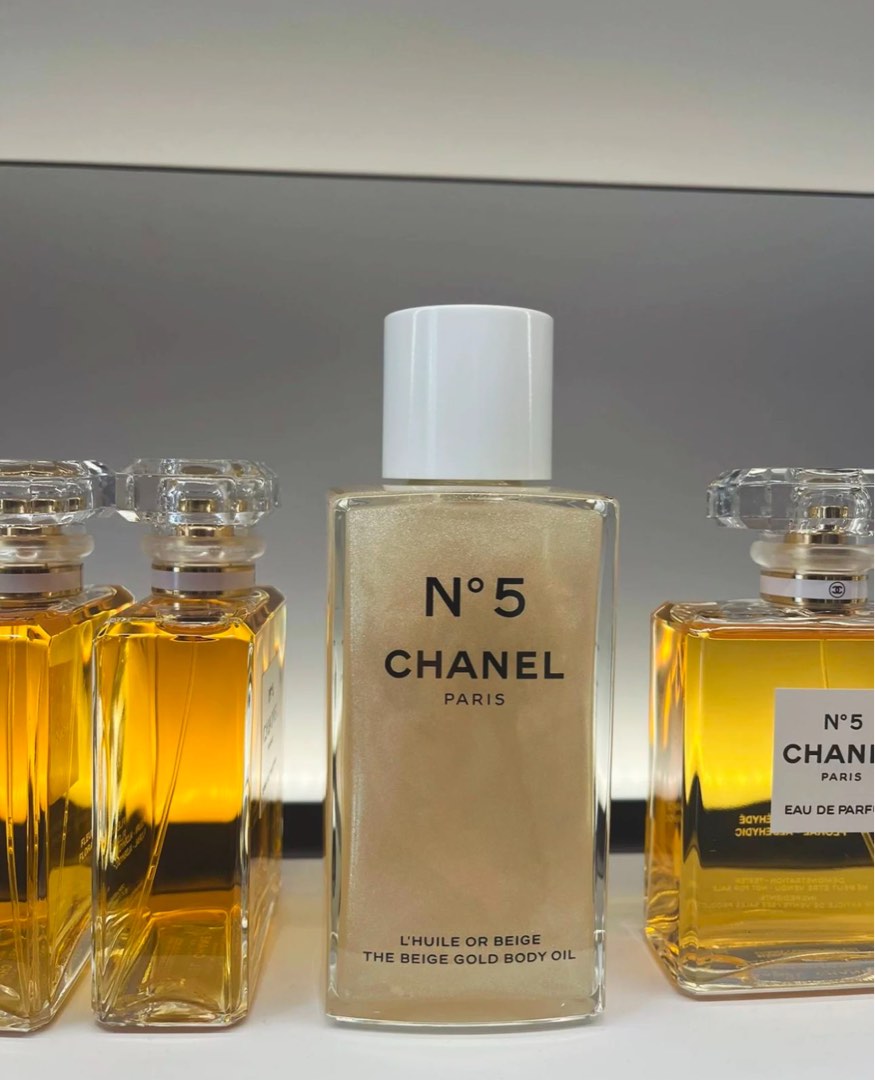250ml Chanel N5 THE BEIGE GOLD BODY OIL (with chanel charm