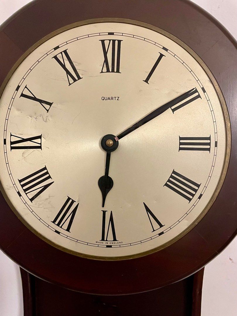 CLEARANCE Vintage English Solid Wood Clock with Kienzle Quartz Movement No Dial Glass Pendulum Size 30x43cms Furniture Home Living Home Decor Clocks on Carousell