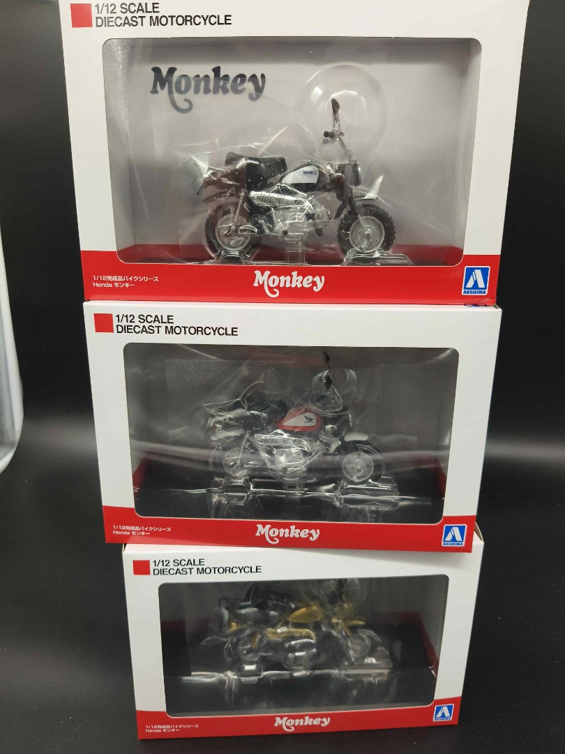 Aoshima 1/12 Scale Diecast Motorcycle HONDA Monkey, Hobbies & Toys ...