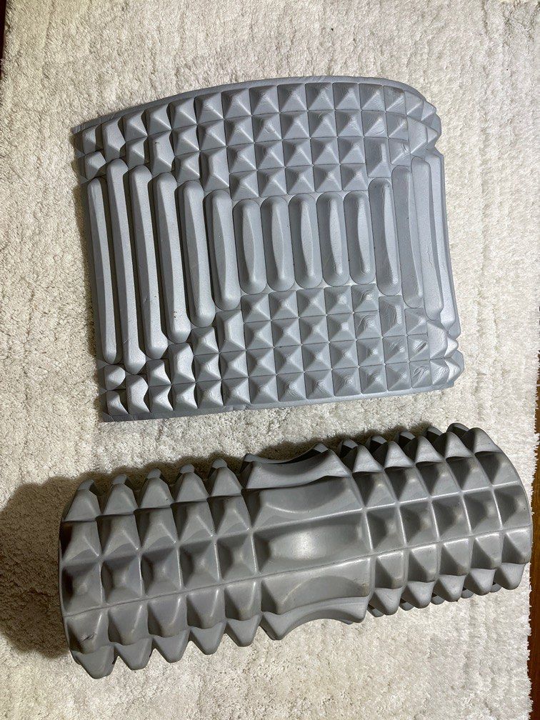 Back Massager and Fitness Foam Roller Bundle Set (Category: Massage Devices) located in Paombong. Submitted by sweetdeals0181656 (Listing ID 1337779759, Image 1). Description: Back Massager has visible dirts dents and scratches as shown in the pictures posted. Fitness Roller has dirts dents and scratches. .