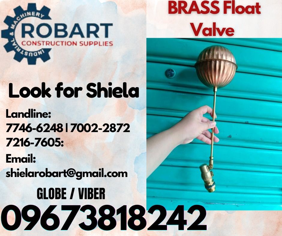 BRASS Float Valve (Category: Construction Tools & Equipment) located in Caloocan City. Submitted by shielaroba44709 (Listing ID 1337802689, Image 1). Description: BRASS Float Valve 1/2'' brand: FAIRBANKS 𝑹𝑶𝑩𝑨𝑹𝑻 𝑪𝑶𝑵𝑺𝑻𝑹𝑼𝑪𝑻𝑰𝑶𝑵 𝑺𝑼𝑷𝑷𝑳𝑰𝑬𝑺 Office Address: 1405 Yuseco St. Sta Cruz Manila SEND US MESSAGE FOR INQUIRIES ‼️ ‼️ Call: 09673818242 / 09662708845 Vibr - (09673818242) Landline: (𝟩𝟩𝟦𝟨-𝟨𝟤𝟦𝟪) / (𝟩𝟢𝟢𝟤-𝟤𝟪𝟩𝟤) / 