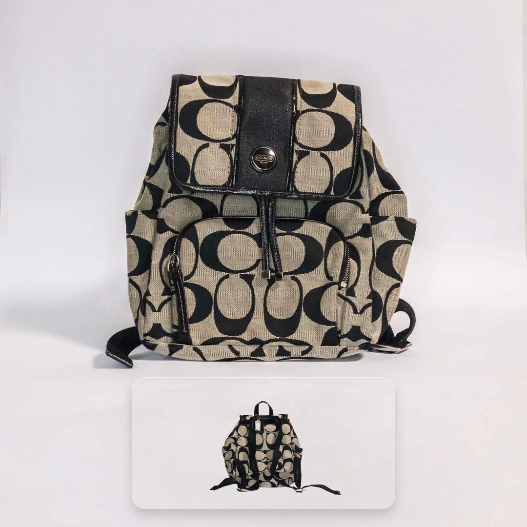 Coach Signature Jacquard Backpack Black/Gray (Category: Luxury Bags & Wallets) located in Angeles City. Submitted by vvsdeclutter (Listing ID 1337870009, Image 1). Description: NO TO LOW BALLERS!! last price posted Disclaimer: We are not affiliated with any brands. INSTAGRAM: @hautebagfinds.