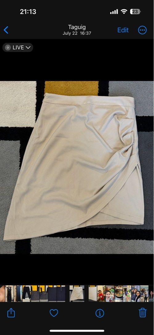 Dazy Beige Asymmetrical Tulip Skirt (Category: Skirts) located in Taguig. Submitted by abcshop512 (Listing ID 1337884705, Image 2). Description: Wasit 30inches Used only once RFS: Too loose now.