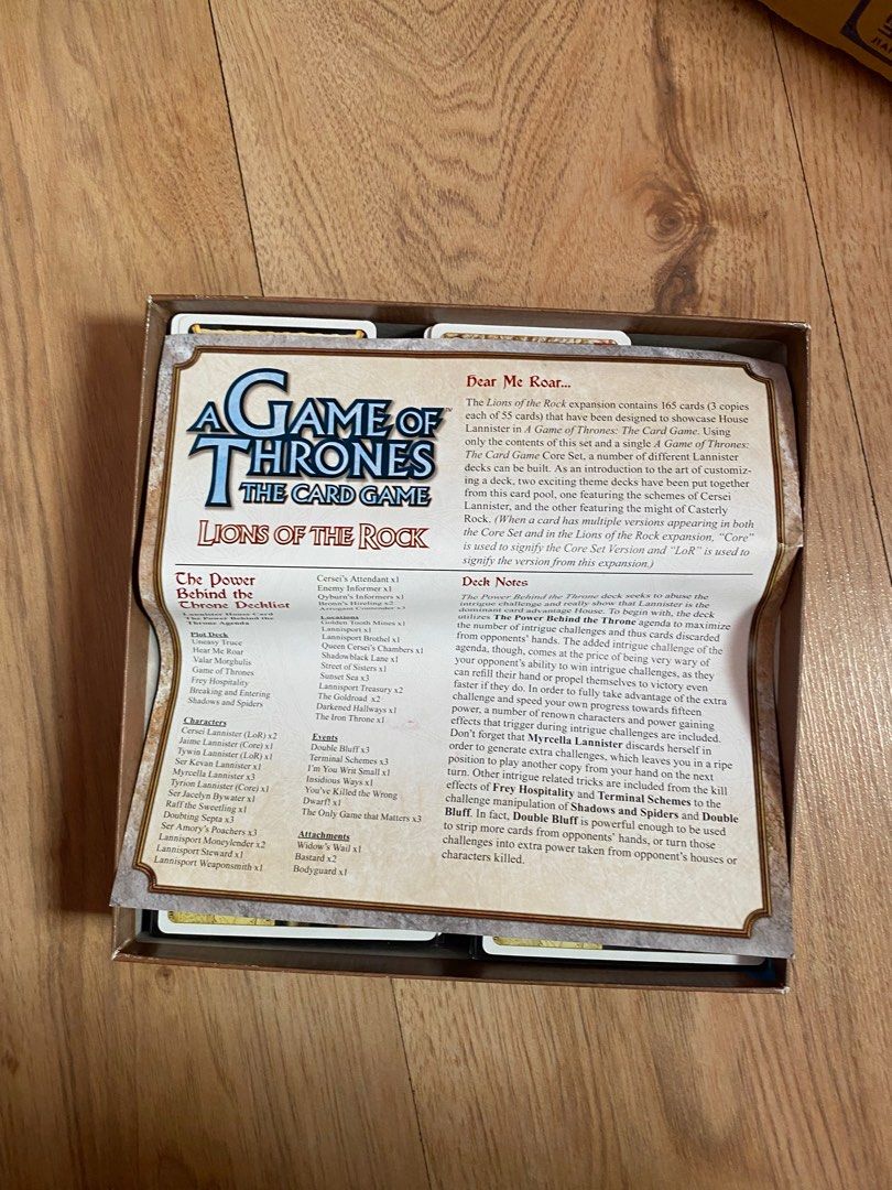 Game of Thrones The Card Game Lions of the Rock Expansion, Hobbies