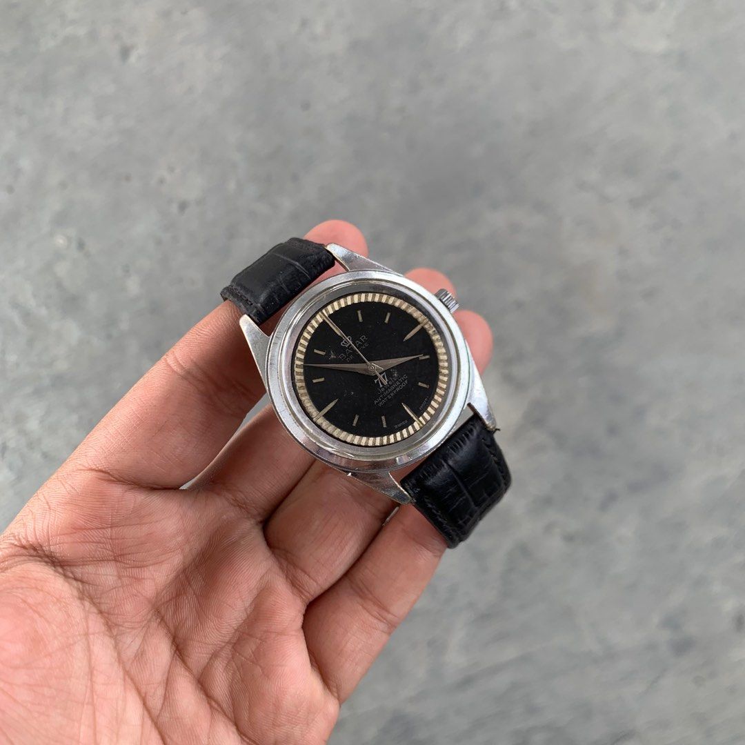 Jam tangan manual winding vintage batar deluxe 77 jewels
