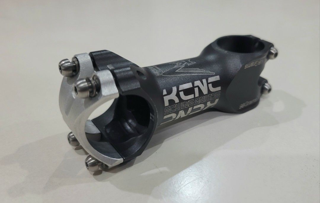 KCNC Stem (Category: Bicycles) located in Quezon City. Submitted by paolo.bautista (Listing ID 1337863907, Image 1). Description: KCNC SC Wing Stem 90mm length 31.8mm diameter 5 deg rise Titanium bolts 98 grams RFS: cleanout my closet Meetup or COP, pls book your rider Batasan QC Letre Malabon.
