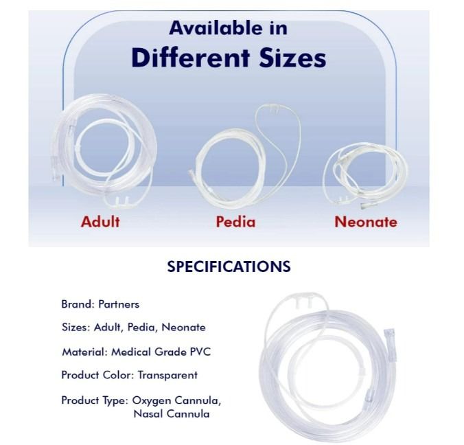 (L&L-J) Partners Oxygen Cannula (Adult/Pedia/Neonate) | Flexible Tubing ...