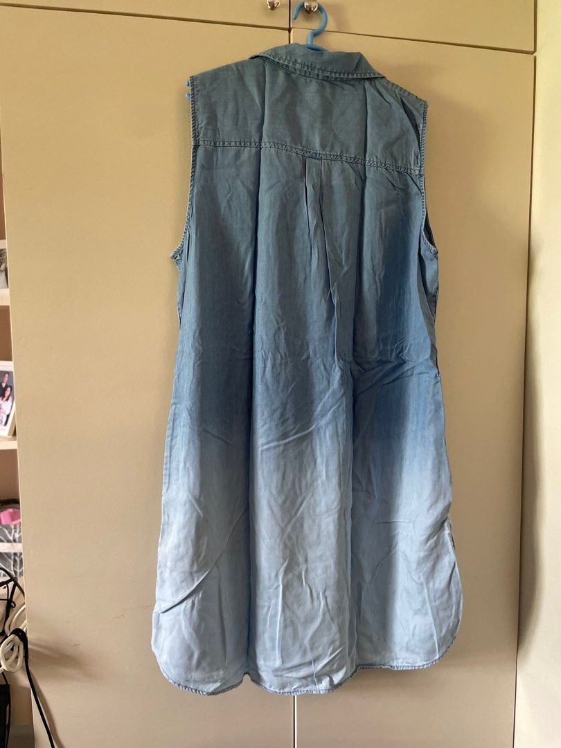 beach lunch lounge denim dress Talissa A-Line Maxi Denim Dress Blue main image 1