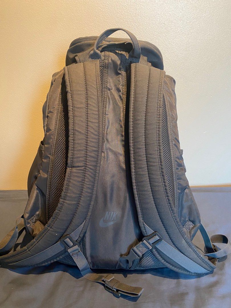 Nike Grey Backpack (Category: Backpacks) located in Paranaque City. Submitted by paranaquefinds (Listing ID 1337845402, Image 2). Description: Grey Nike Backpack - Good backpack for Travel/School/Work/Gym - With laptop pocket - With shoe pocket on bottom of bag - Drawstring type close on main compartment - Bottle holders on each side of the bag Issues: - Hole on the top pocket.