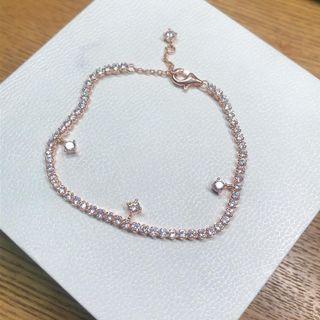 🎄Pandora Rose gold sparkling droplet tennis bracelet