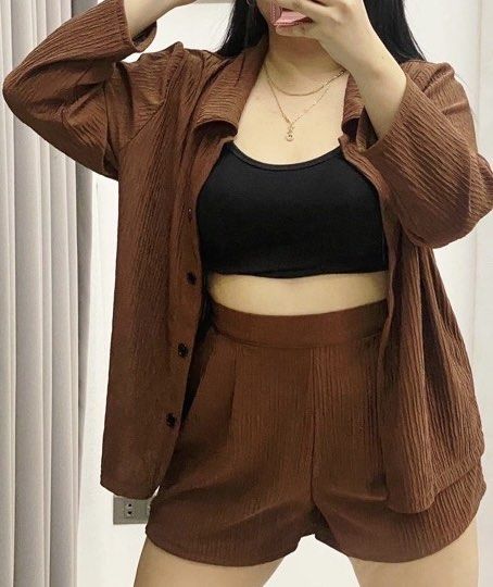 Plus Size Brown Coordinates (XL-3XL) (Category: Sets or Coordinates) located in Manila. Submitted by sadieslittleshop (Listing ID 1337916443, Image 3). Description: Measurements are from the seller’s post, pre loved. 📦 J&T/Lalamove/Grab/JoyRide Shipping 💵 BDO or GoTyme Bank All products posted on my profile are still available ✨🧚🏻‍♀️.
