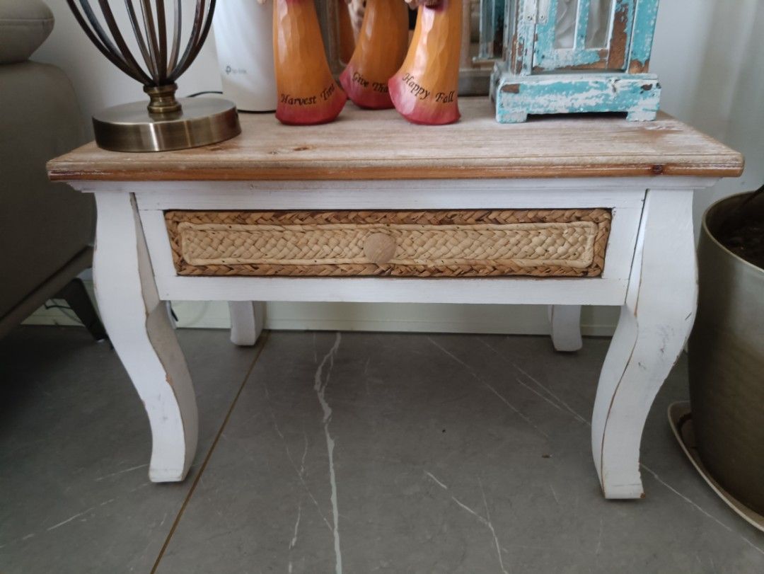 Renovated old coffee table (Category: Coffee & Tea Tableware) located in Cavite. Submitted by basicfarmhouse (Listing ID 1337814672, Image 1). Description: Size : Length 58cm x Width 34cm xHeight 41cm Location: South Forbes Golf City Road, Brgy Inchican, Silang Cavite Shipping via : LALAMOVE Mode of Payment : Gcash.