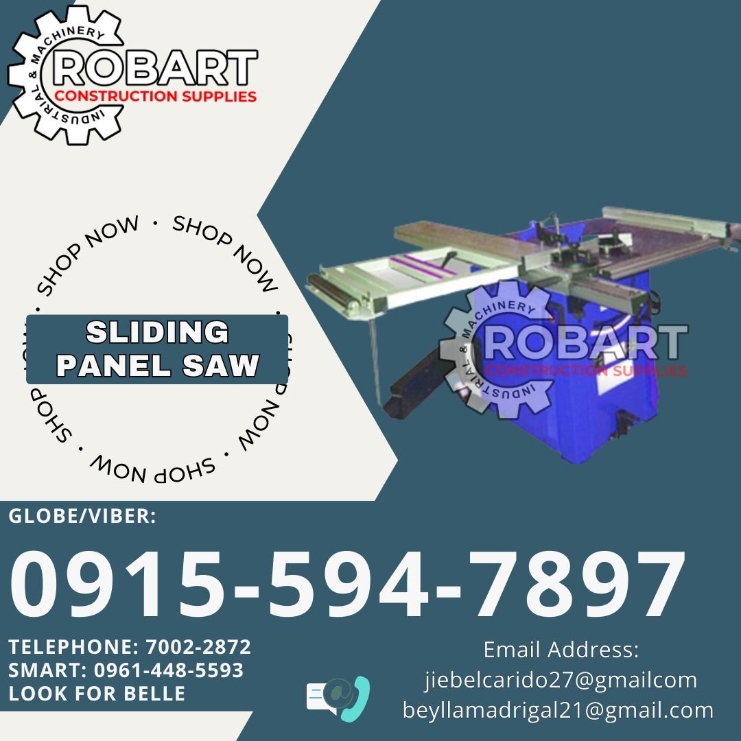 Sliding Panel Saw (Category: Construction Tools & Equipment) located in Manila. Submitted by bellarobart (Listing ID 1337778605, Image 1). Description: Sliding Panel Saw Brand: Torq Model: T-PS10 Size: 10" 𝑹𝑶𝑩𝑨𝑹𝑻 𝑪𝑶𝑵𝑺𝑻𝑹𝑼𝑪𝑻𝑰𝑶𝑵 𝑺𝑼𝑷𝑷𝑳𝑰𝑬𝑺 Office Address: 1405 Yuseco St. Sta Cruz Manila SEND US MESSAGE FOR INQUIRIES ‼️‼️ Glb/Vibr: 0915-594-7897 Smrt: 0961-448-5593 Landline: (7746-6248 / 7002-2872) 𝓛𝓞𝓞𝓚 𝓕𝓞𝓡 𝓑𝓔𝓛𝓛𝓔 �