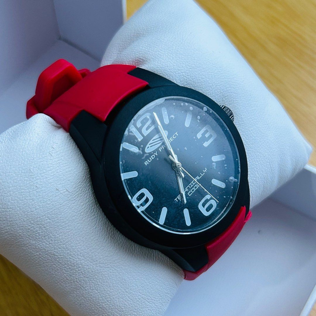 Rudy Project Original Authentic Outdoor Cycling Running Sports Rubber Red Men s Analog Watch