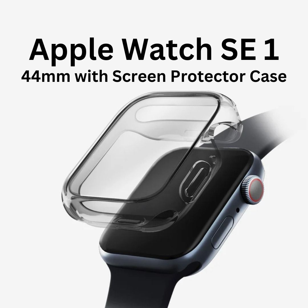 Cheap Apple Watch SE 1 with Uniq Case Screen Protector Space Gray w Midnight Sports Band